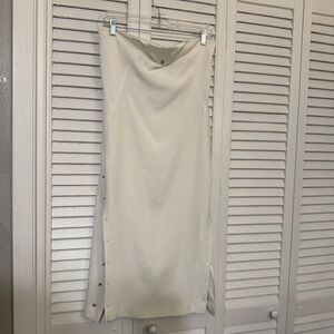 NWT 10 Crosby Derek Lam White Strapless Dress with Gold Details